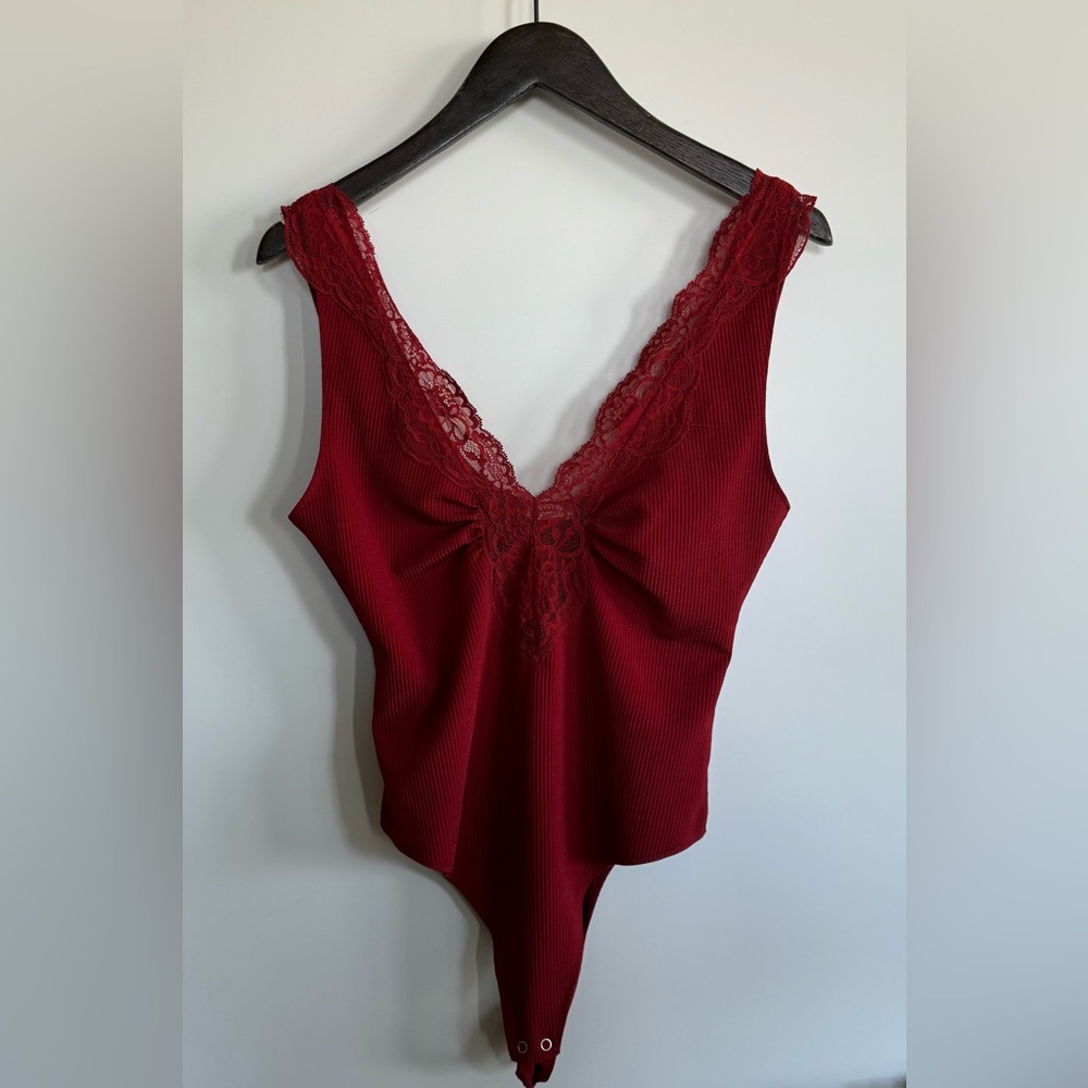 Free People Lace Red Bodysuit - Picture 3 of 8